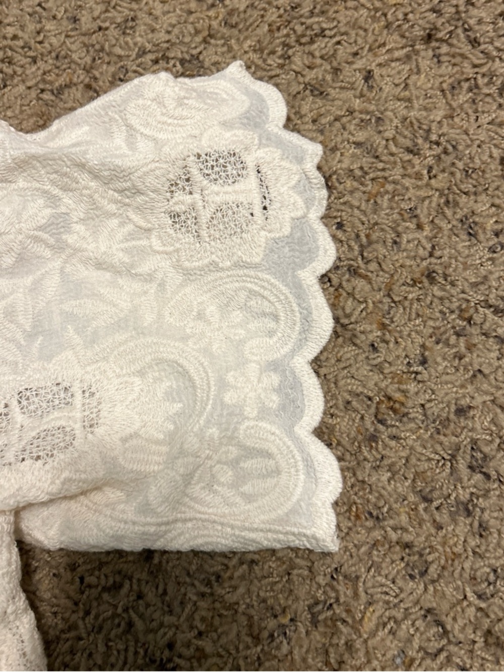 Democracy Cream Lace V-Neck Peasant Blouse - Picture 2 of 4